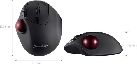 Perixx PERIMICE-717 D Trackball Rádiójel vezérlésű Lézer Fekete 7 Gombok 2000 dpi Ergonómikus, Beépí 3. kép