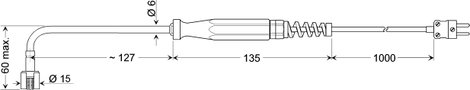 Greisinger GOF 400 HO Typ K felületi hőmérséklet érzékelő mini hőelem csatlakozóval, -65 - +400 °C 2. kép