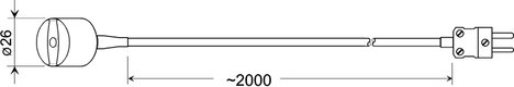 Greisinger GMF 200 Typ K mágneses felületi hőmérséklet érzékelő mini hőelem csatlakozóval, -65 - +20 2. kép