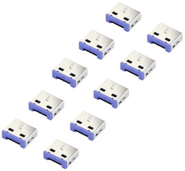 Renkforce RF-4695230 USB port zár 10 részes készlet Ezüst-kék