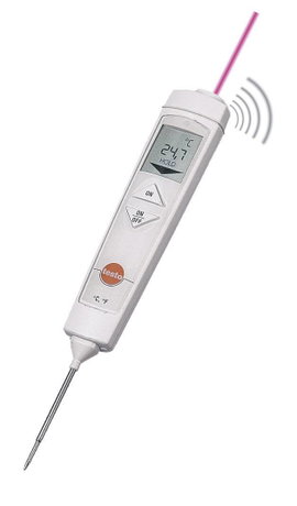 Infravörös hőmérő, távhőmérő 6:1 optikával és beszúró hőmérő -50 től +300°C-ig Testo 826-T4