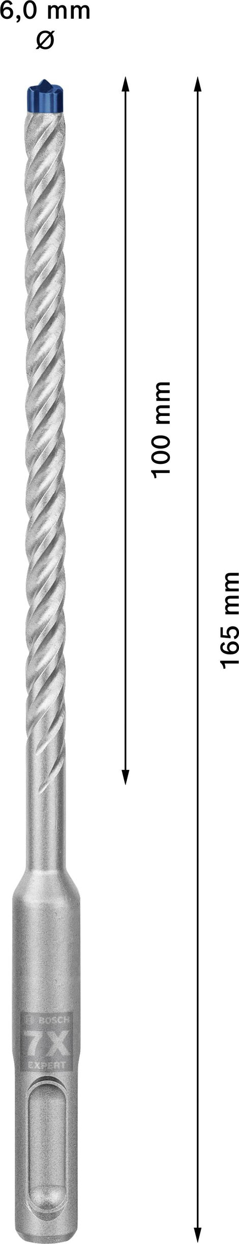 Bosch Accessories EXPERT SDS plus-7X 2608900072 Kalapácsfúró 1 db 6.00 mm Teljes hossz 165 mm SDS-Pl 5. kép