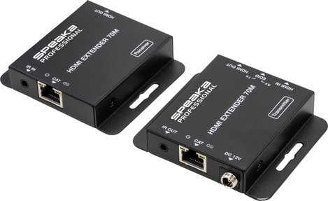 HDMI extender RJ45 hálózati kábelen keresztül 70 m, SpeaKa Professional SP-HDE-200