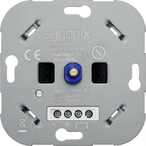 Sygonix SY-4697882 Forgatható dimmer Alkalmas fényforrásokhoz: Halogén izzó, LED-es izzó, Izzó 4. kép