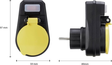 Sygonix SY-4673756 Kapcsolható köztes dugalj Kapcsoló a készüléken 1 pólusú Fekete, Sárga 7. kép