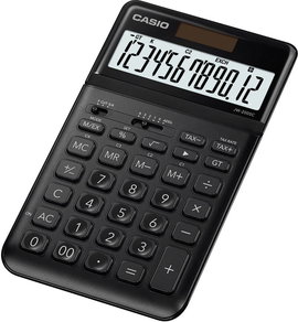 Casio JW-200SC-BK Asztali számítógép Fekete Kijelző (számjegy): 12 Napenergiával üzemeltetett, Eleme