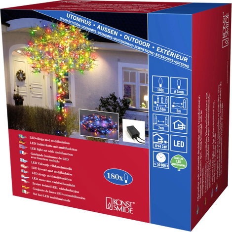 Konstsmide 3632-500 Mikro fényfüzér Kültérre Hálózatról üzemeltetett Fényforrások száma 180 LED Több 2. kép