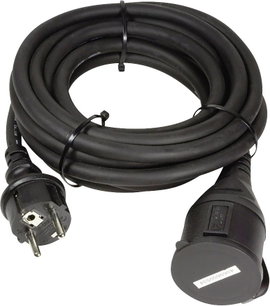 LogiLink LPS102 Hosszabbítókábel Fekete 5.00 m Kültérre alkalmas