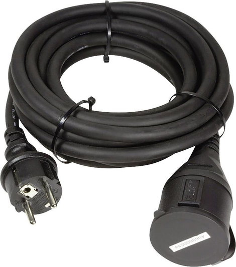 LogiLink LPS102 Hosszabbítókábel Fekete 5.00 m Kültérre alkalmas