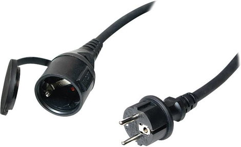 LogiLink LPS102 Hosszabbítókábel Fekete 5.00 m Kültérre alkalmas 2. kép
