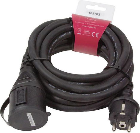 LogiLink LPS102 Hosszabbítókábel Fekete 5.00 m Kültérre alkalmas 3. kép