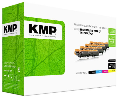 KMP Toner kombi csomag helyettesíti Brother TN-242BK, TN-246C, TN-246M, TN-246Y Fekete, Cián, Bíbor, 2. kép
