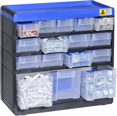 Allit 464600 Alkatrésztároló szekrény VarioPlus Pro 29/32 (Sz x Ma x Mé) 300 x 285 x 135 mm Fekete, 2. kép