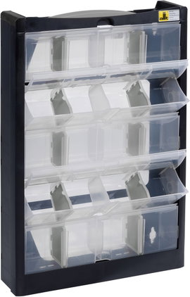 Allit 466250 Alkatrésztároló szekrény (Sz x Ma x Mé) 300 x 465 x 80 mm Fekete, Szürke 1 db