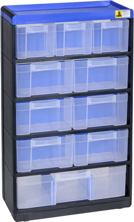 Allit 464640 Alkatrésztároló szekrény VarioPlus Pro 53/21 (Sz x Ma x Mé) 300 x 525 x 135 mm Fekete, 