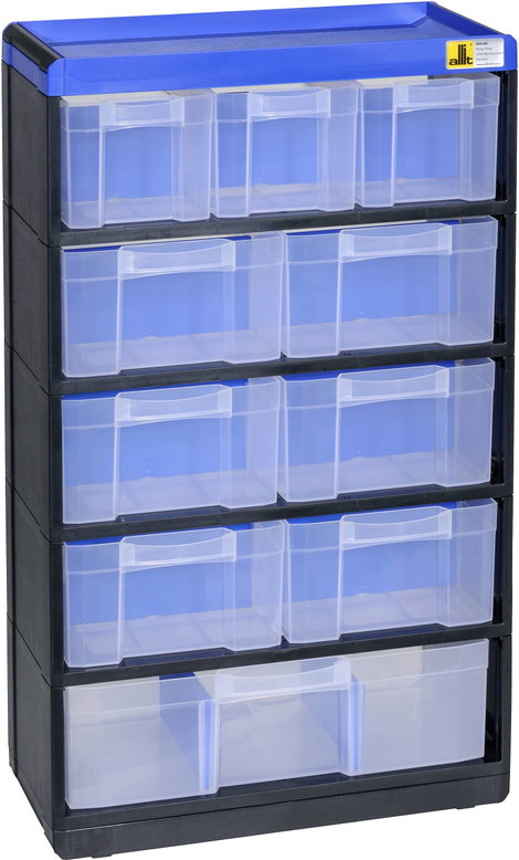 Allit 464640 Alkatrésztároló szekrény VarioPlus Pro 53/21 (Sz x Ma x Mé) 300 x 525 x 135 mm Fekete,