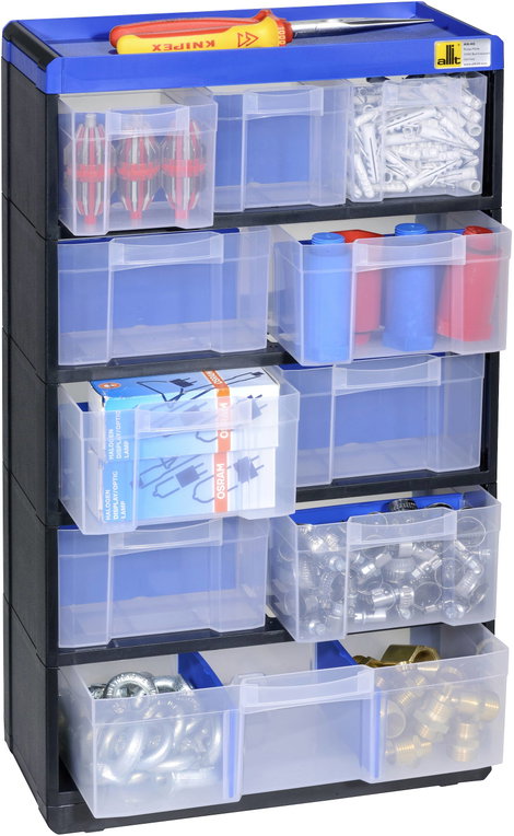 Allit 464640 Alkatrésztároló szekrény VarioPlus Pro 53/21 (Sz x Ma x Mé) 300 x 525 x 135 mm Fekete, 2. kép