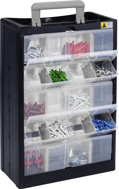 Allit 466260 Alkatrésztároló szekrény VarioPlus DrawBox C 40 (Sz x Ma x Mé) 300 x 465 x 155 mm Feket 6. kép