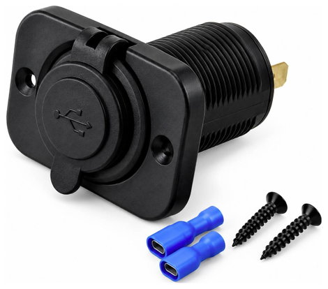IWH USB beépített aljzat 12/24 Volt 2100mA Terhelhetőség max.=2.1 A 12 vagy 24 V/DC 4. kép