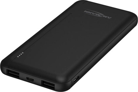 Ansmann PB212 Powerbank 10000 mAh Smart IC LiPo Mikro USB, USB-C®, USB Fekete állapotjelző