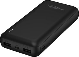 Ansmann Powerbank 20000 mAh Smart IC LiPo Mikro USB, USB-C®, USB Fekete állapotjelző