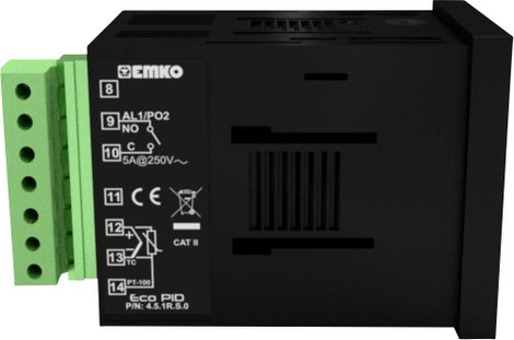 Emko ecoPID.4.5.2R.S.485 Hőmérséklet szabályozó Pt100, J, K, R, S, T, L -199 - +999 °C Relé, 5 A, SS 7. kép