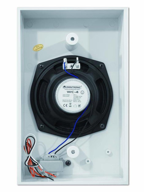 Elektro akusztikus falra szerelhető hangfal 100V-os 3/6W Omnitronic WC-4 4. kép