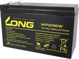 Long WP1236W Ólomakku 12 V 9 Ah Ólom-vlies (AGM) (Sz x Ma x Mé) 151 x 102 x 65 mm 6,35 mm-es laposér