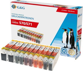 G&G Tinta helyettesíti Canon PGI-570PGBK XL, CLI-571BK XL, CLI-571C XL, CLI-571M XL, CLI-571Y XL Kom