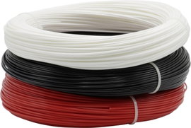 Renkforce RF-4738590 3D nyomtatószál PETG 1.75 mm 600 g Fekete, Fehér, Piros 1 db