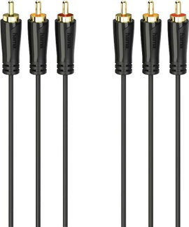 Hama RCA AV Csatlakozókábel [3x RCA dugó - 3x RCA dugó] 1.5 m Fekete