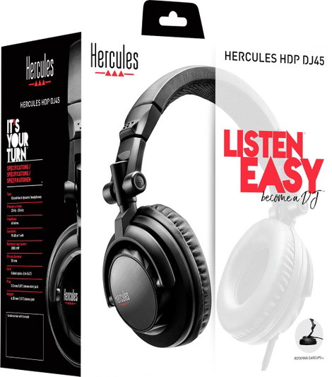 Hercules HDP DJ45 DJ Over Ear fejhallgató Vezetékes Fekete Összehajtható 4. kép