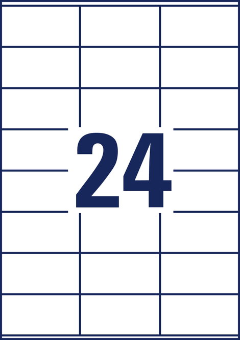 Avery-Zweckform 3475-200 Univerzális etikett 70 x 36 mm Papír Fehér 5280 db Véglegesen tapadó Tintas 2. kép