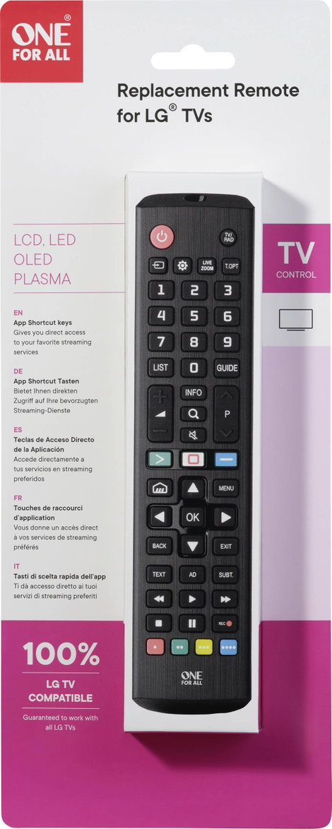 One For All LG 2.0 LG Távirányító Fekete 4. kép