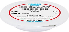 Felder Löttechnik ISO-Core RA Sn99Cu1 Forrasztóón, ólommentes Tekercs Sn99,3Cu0,7 0.75 mm