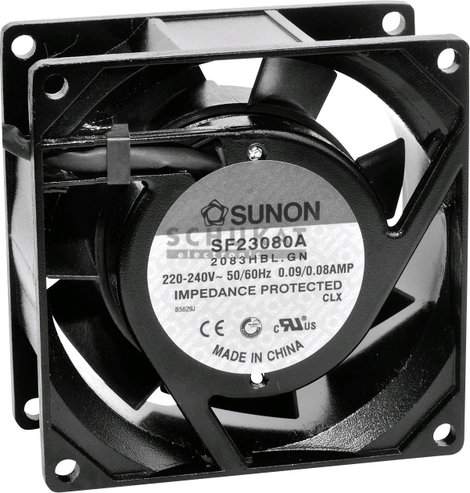 Sunon SF23080A2083HSL Axiális ventilátor 230 V/AC 39.07 m³/óra (H x Sz x Ma) 80 x 80 x 38 mm