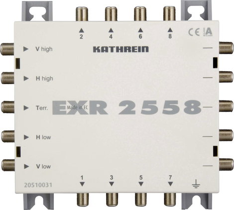 Kathrein EXR 2558 SAT multikapcsoló kaszkád Bemenetek (multikapcsoló): 5 (4 SAT/1 terresztikus) Rész