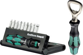 Wera Kraftform Kompakt 10 Bit készlet Egyeneshornyú, Kereszthornyú Phillips, Kereszthornyú Pozidriv,