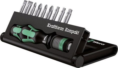 Wera Kraftform Kompakt 10 Bit készlet Egyeneshornyú, Kereszthornyú Phillips, Kereszthornyú Pozidriv, 3. kép