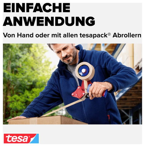 tesa Packband tesapack® Paper Standard 58291-00000-00 Csomagolószalag Barna (H x Sz) 50 m x 50 mm 1 2. kép