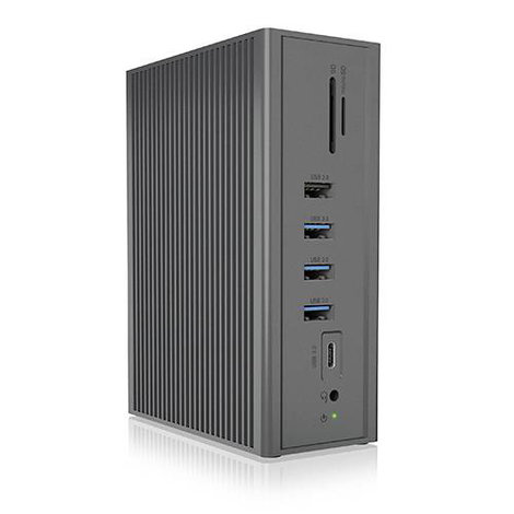 ICY BOX USB-C® dokkoló állomás IB-DK2262AC, USB 3.0 Notebook DockingStation, USB 3.0 auf: 6x USB 3.0