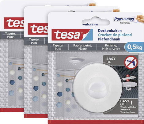 tesa 77781 Mennyezeti kampó Fehér