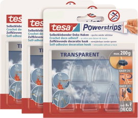 tesa POWERSTRIPS® Ragasztó kampó Kicsi Átlátszó