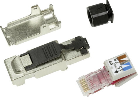 LogiLink MP0040 Helyszíni szerelőcsatlakozó, Cat.6A, árnyékolt, PrimeLine MP0040 Fekete, Ezüst 1 db 13. kép