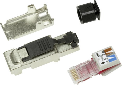 LogiLink MP0040 Helyszíni szerelőcsatlakozó, Cat.6A, árnyékolt, PrimeLine MP0040 Fekete, Ezüst 1 db 7. kép