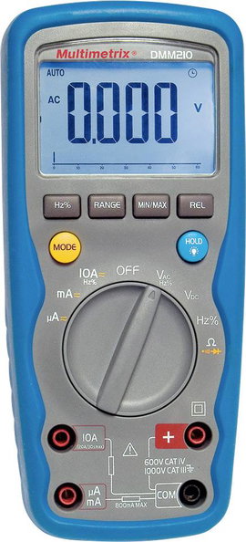 Multimetrix DMM 210 Kézi multiméter digitális Vízálló (IP67) CAT III 1000 V, CAT IV 600 V Kijelző (d