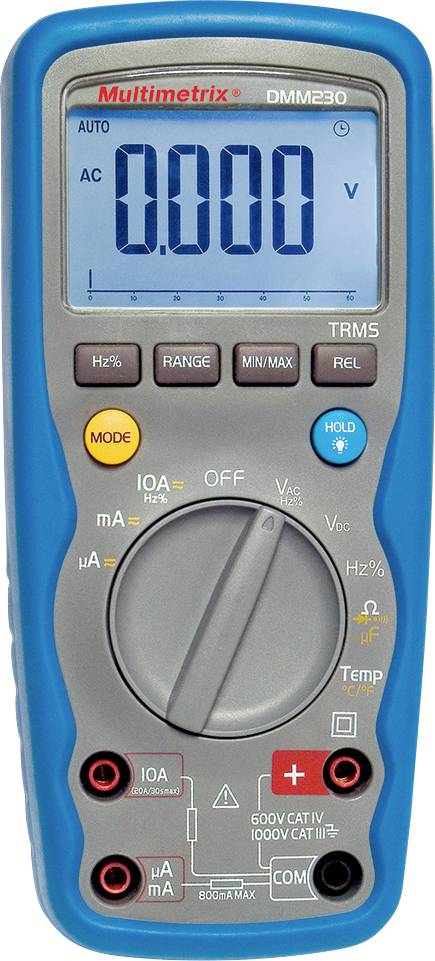 Multimetrix DMM 230 Kézi multiméter digitális Vízálló (IP67) CAT III 1000 V, CAT IV 600 V Kijelző (d