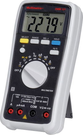 Multimetrix DMM 121 Kézi multiméter digitális CAT III 600 V Kijelző (digitek): 4000