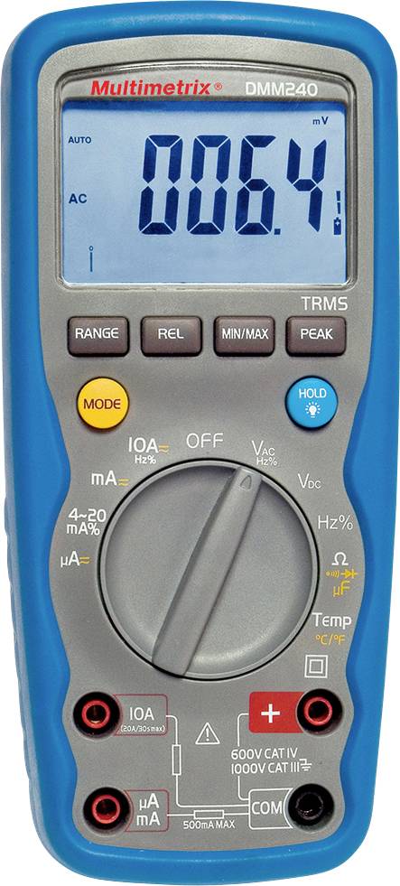 Multimetrix DMM 240 Kézi multiméter digitális Vízálló (IP67) CAT III 1000 V, CAT IV 600 V Kijelző (d