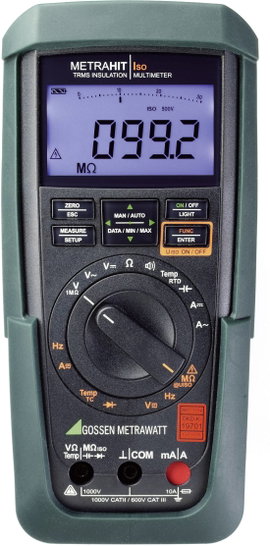 Gossen Metrawatt Metrahit Iso Szigetelésmérő műszer 50 V, 100 V, 250 V, 500 V, 1000 V 3.1 GΩ